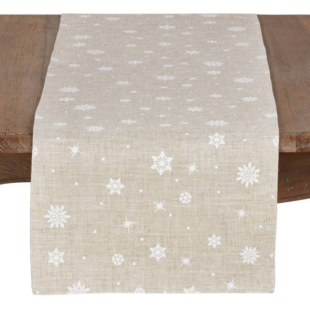 NEW SARO LIFESTYLE snowflake runner 16"x108" in natural